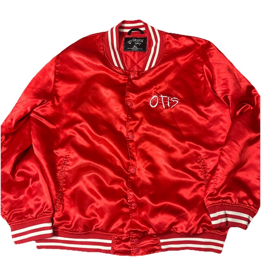 Green Day Otis Revolution Radio Button Up Satin Jacket Size Men's Size XL Rare